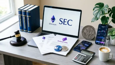 ثورة في قوانين الكريبتو 2026: كيف غيرت الـ SEC مستقبل إيثريوم وسولانا؟ لوائح SEC الجديدة للكريبتو، تصنيف العملات الرقمية 2026، تخزين إيثريوم (ETH Staking)، أصول العالم الحقيقي (RWA)، مستقبل عملة XRP، قوانين التشفير.