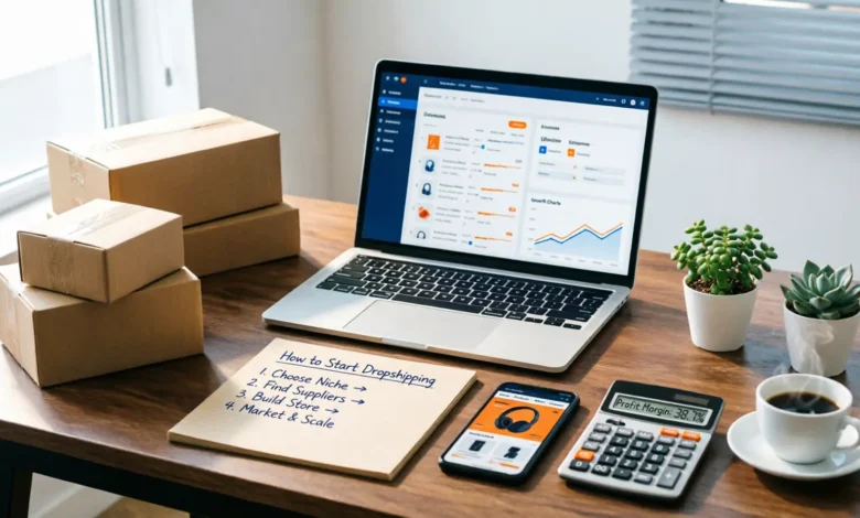 دليل احتراف الدروبشيبينغ 2026: 7 خطوات لبدء تجارتك بدون رأس مال ضخم دروبشيبينغ للمبتدئين، الربح من التجارة الإلكترونية، إنشاء متجر إلكتروني، موردين دروبشيبينغ، العمل عن بعد، دروبشيبينغ ، بيع المنتجات أونلاين.