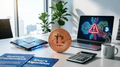 هل تنهي حواسيب جوجل الكمية أسطورة البيتكوين؟ دراسة صادمة تكشف حقيقة خطر كسر التشفير خطر الحوسبة الكمية على البيتكوين، دراسة جوجل للذكاء الاصطناعي الكمي، تشفير البيتكوين، مقترح BIP-360، مستقبل الكريبتو 2026، أمن العملات الرقمية.