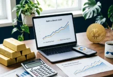 تدفقات صناديق البيتكوين، سعر الذهب 2026، استثمار البيتكوين والذهب، صناديق IBIT، مخزن القيمة الرقمي، تنويع المحفظة الاستثمارية.
