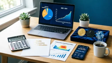 الكريبتو في 2026: دليلك لبناء محفظة استثمارية طويلة الأمد بمخاطر محسوبة استثمار العملات الرقمية، نصائح المستشارين الماليين للكريبتو، صناديق البيتكوين ETF، مستقبل سولانا وإيثريوم، توزيع الأصول الاستثمارية، مخاطر العملات البديلة.